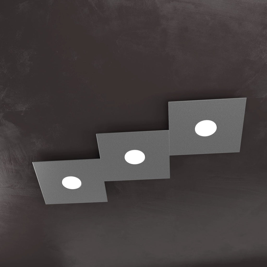 ECCENTRIC APPLIQUE-PLAFONIERA 3 LUCI GRIGIO ANTRACITE 1156-3L-GA