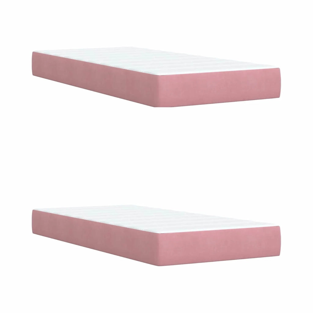 Letto con Contenitore con testiera Rosa 200 x 200 cm Velluto 3459836