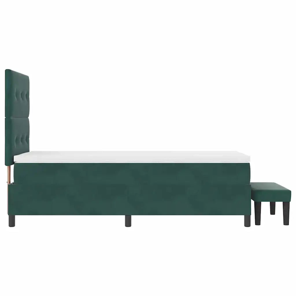 Letto a molle con cuscino Verde scuro 200 x 80 cm Velluto 3344477