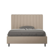 BS COM Letto una piazza e mezza senza rete imbottito 120x190 similpelle tortora