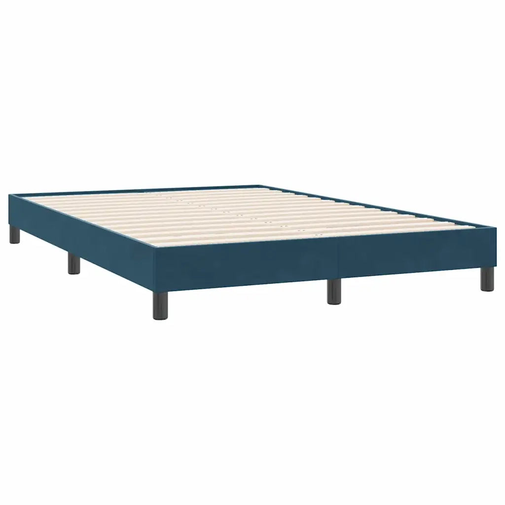 Letto a Molle senza Materasso Blu Scuro 140x220 cm Velluto 3315877