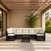 Set Divano da Giardino 8 pz Nero polyrattan 3435652