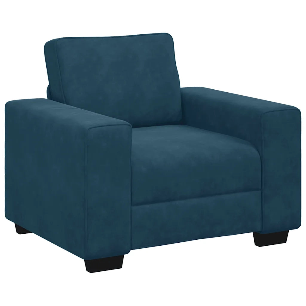 Set di Divani 3 pz con Cuscini Blu in Velluto 3324676
