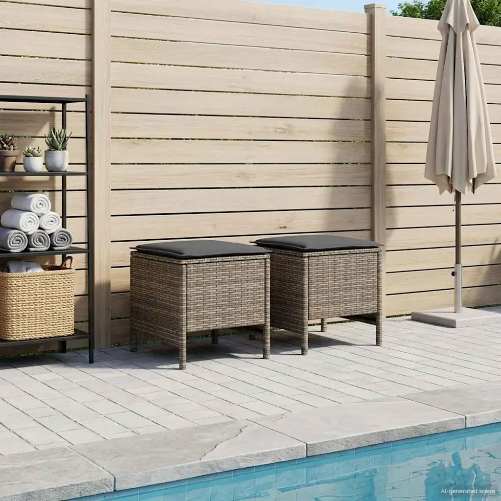 Poggiapiedi da Giardino 2 Pezzo Grigio e Grigio Scuro 42025385