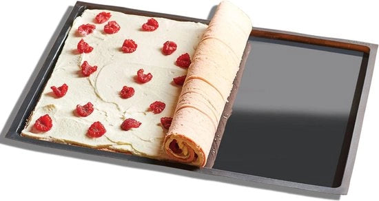 Mat antiaderente con bordi - flexibile - resistente al forno - nero - libero da BPA - silicone - accessorio per cucina - accessorio per cucina