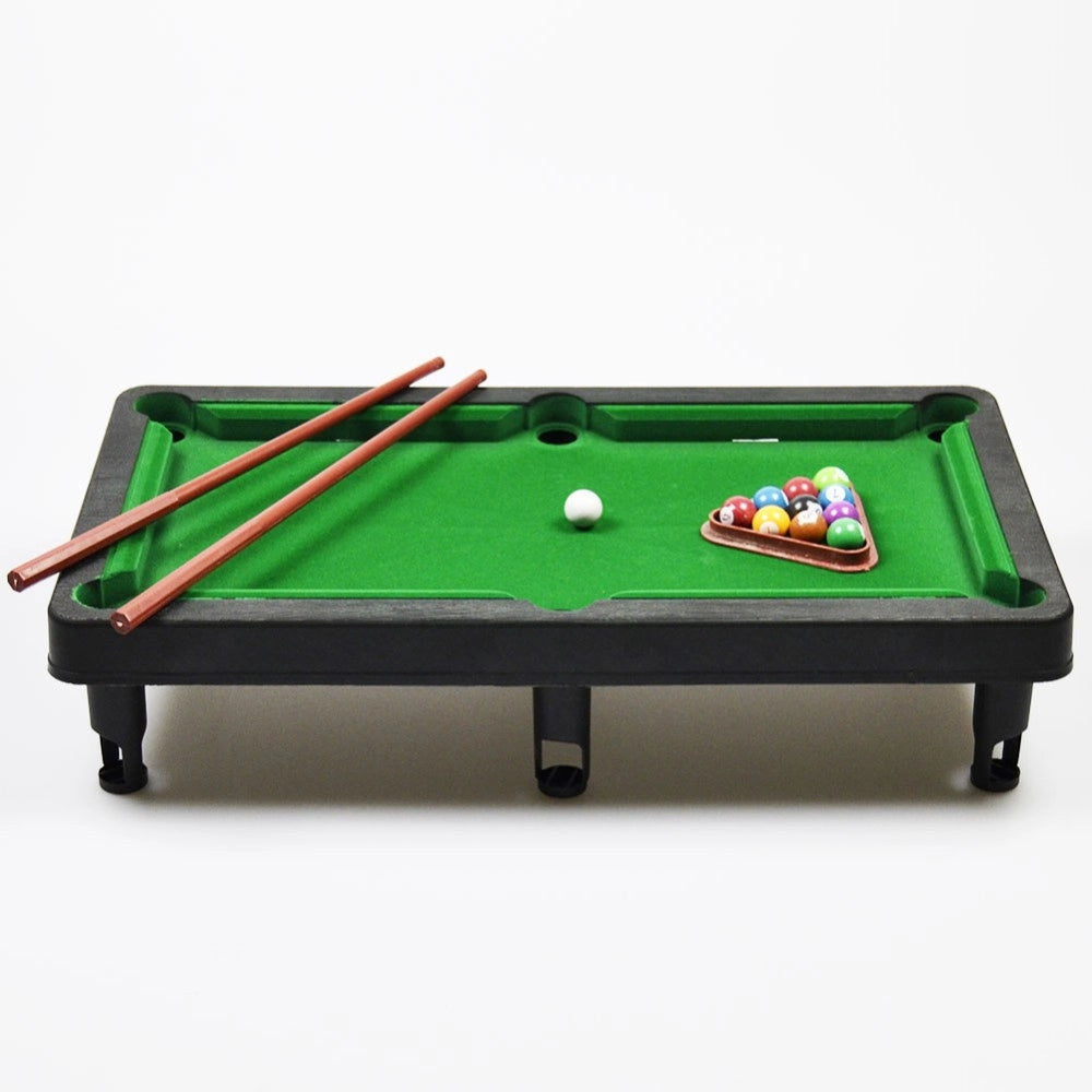 Trade Shop - Set Carambola Gioco Da Tavolo Con 11 Biglie 2 Stecche E Triangolo 30x25 Circa -