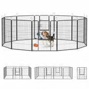 Recinto per cani 12 pezzi pieghevole con 2 porte ¨C Minimal ¨C Grigio 80x100 cm