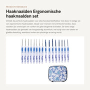 Set di Aghi per Maglia Ergonomiche - 16 pezzi - Aghi per Maglia Extra Lunghe - Alluminio - Manico di Comfort - Per Filo per Maglia - Set di Aghi per Maglia