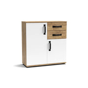 Credenza rovere bianco 2 ante e 2 cassetti 80x32x83 Mosso MO2