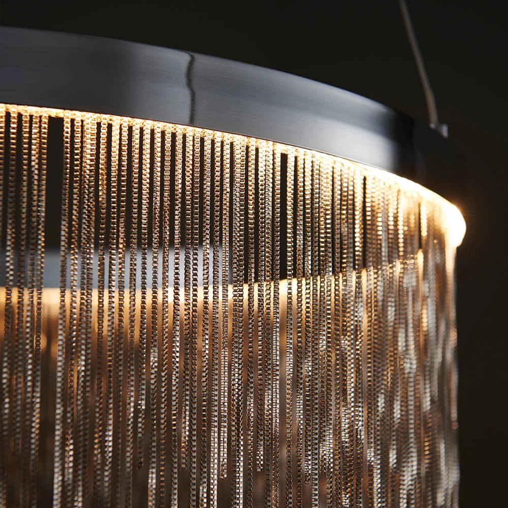 Lampadario sospeso LED anello cromato 20W Zelma Endon