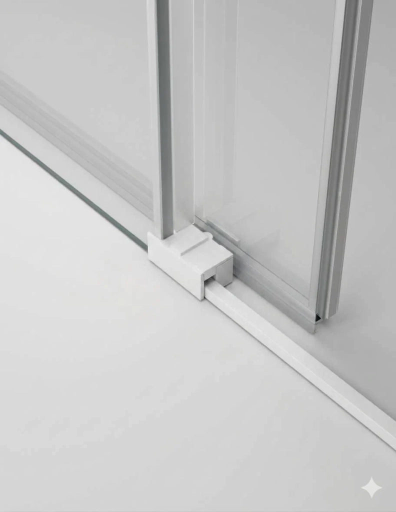 Box doccia THALASSA (BASIC) 1+1 con lato fisso laterale 140x80 cm Bianco vetro trasparente