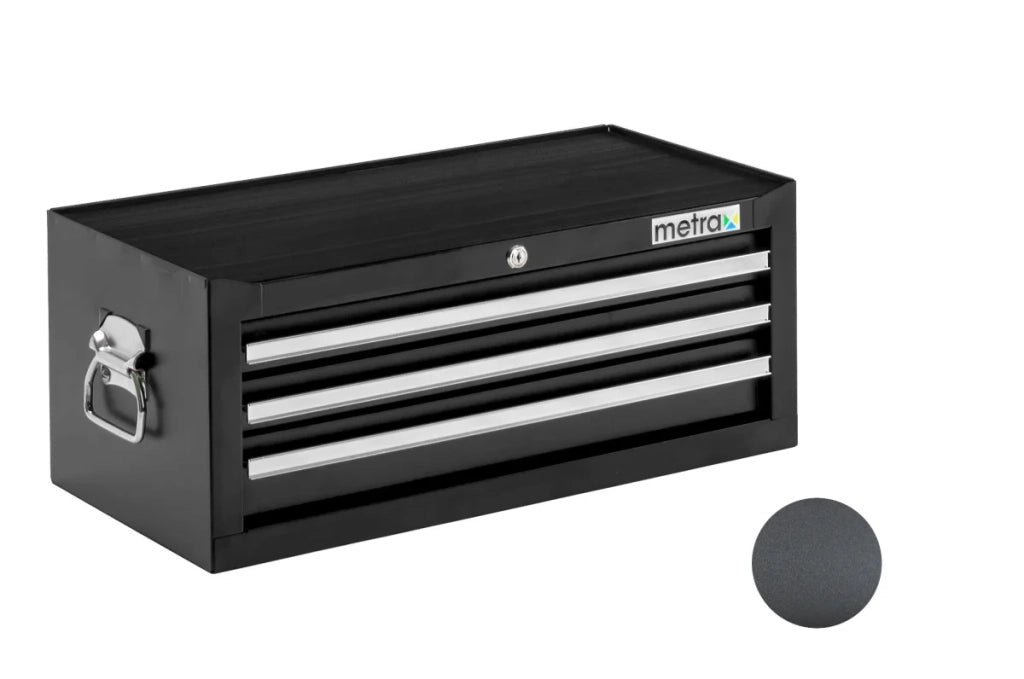 Cassetta degli attrezzi, parte superiore, 3 cassetti, colore nero
