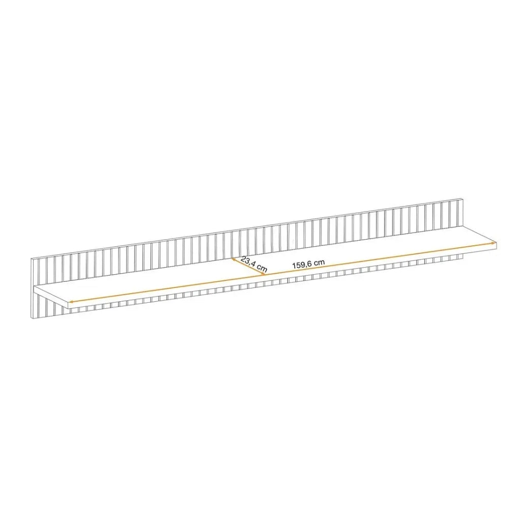 Scaffale da muro NIELSEN – 160 cm quercia e nero – Design contemporaneo