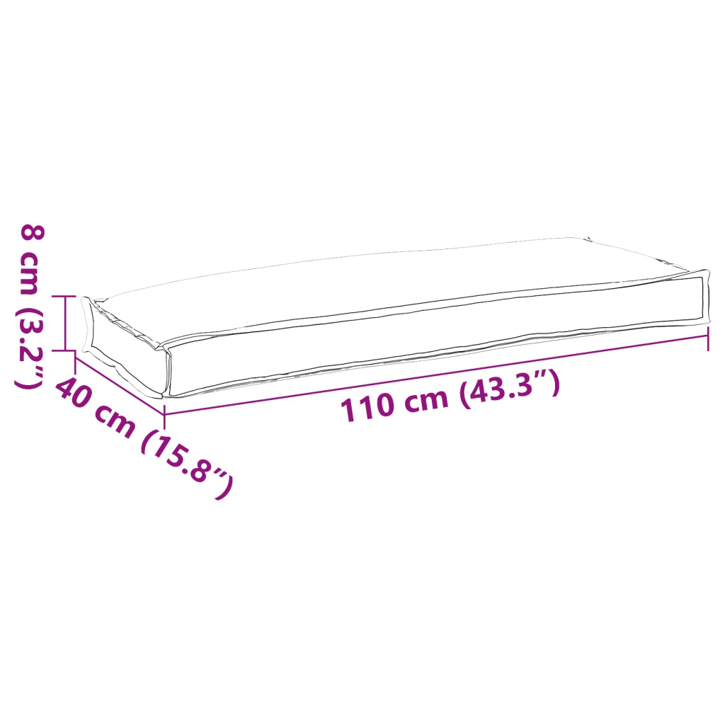 Cuscino per Pallet Beige 110x40x8 cm in Tessuto Oxford