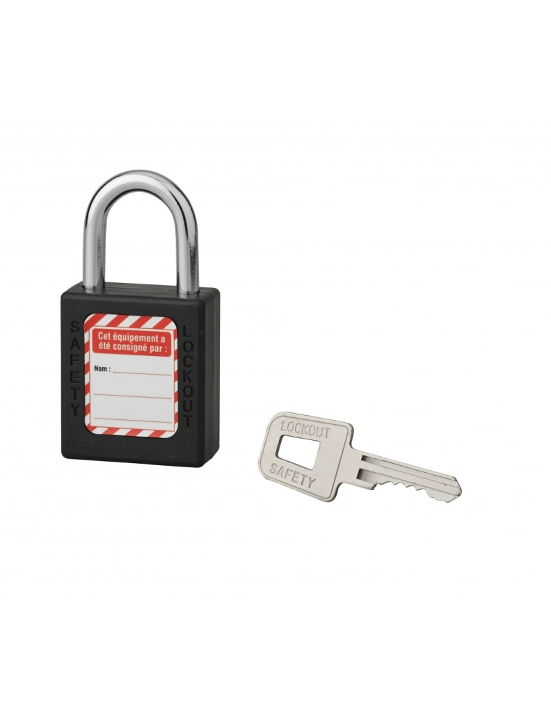 Lucchetto con arco in acciaio Ø 6 x 25 mm, nero – THIRARD
