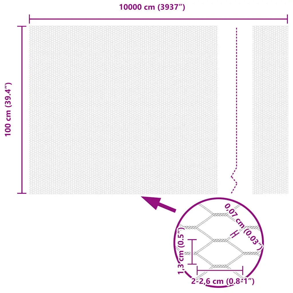 Recinzione Esagonale Grigio 1 x 100 m PVC 42005605