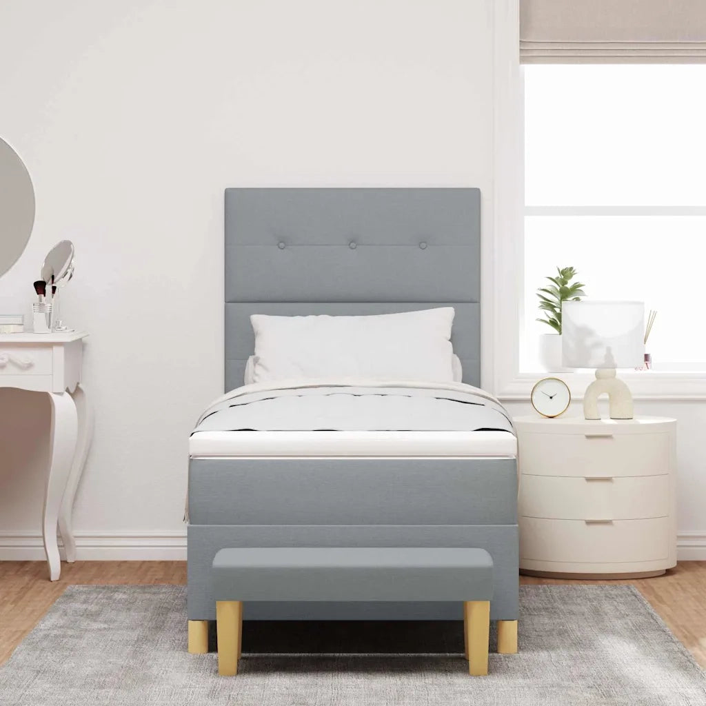 Letto a molle con testiera Grigio chiaro 200 x 80 cm Tessuto 3344254