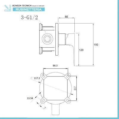 Set miscelatori lavabo bidet e doccia Flat con piletta click clack