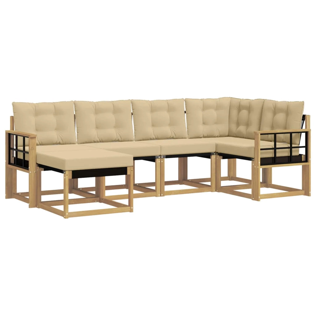 Set di divani da esterno con cuscino 6 pcs Bianco e Beige 3389651