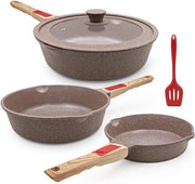 Set di pentole in ceramica - Antisudatura - 5 pezzi - Miele