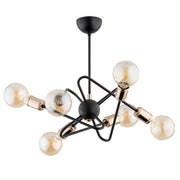Plafoniera VIRGINIA nera rame 6 luci E27 max 15W Alfa