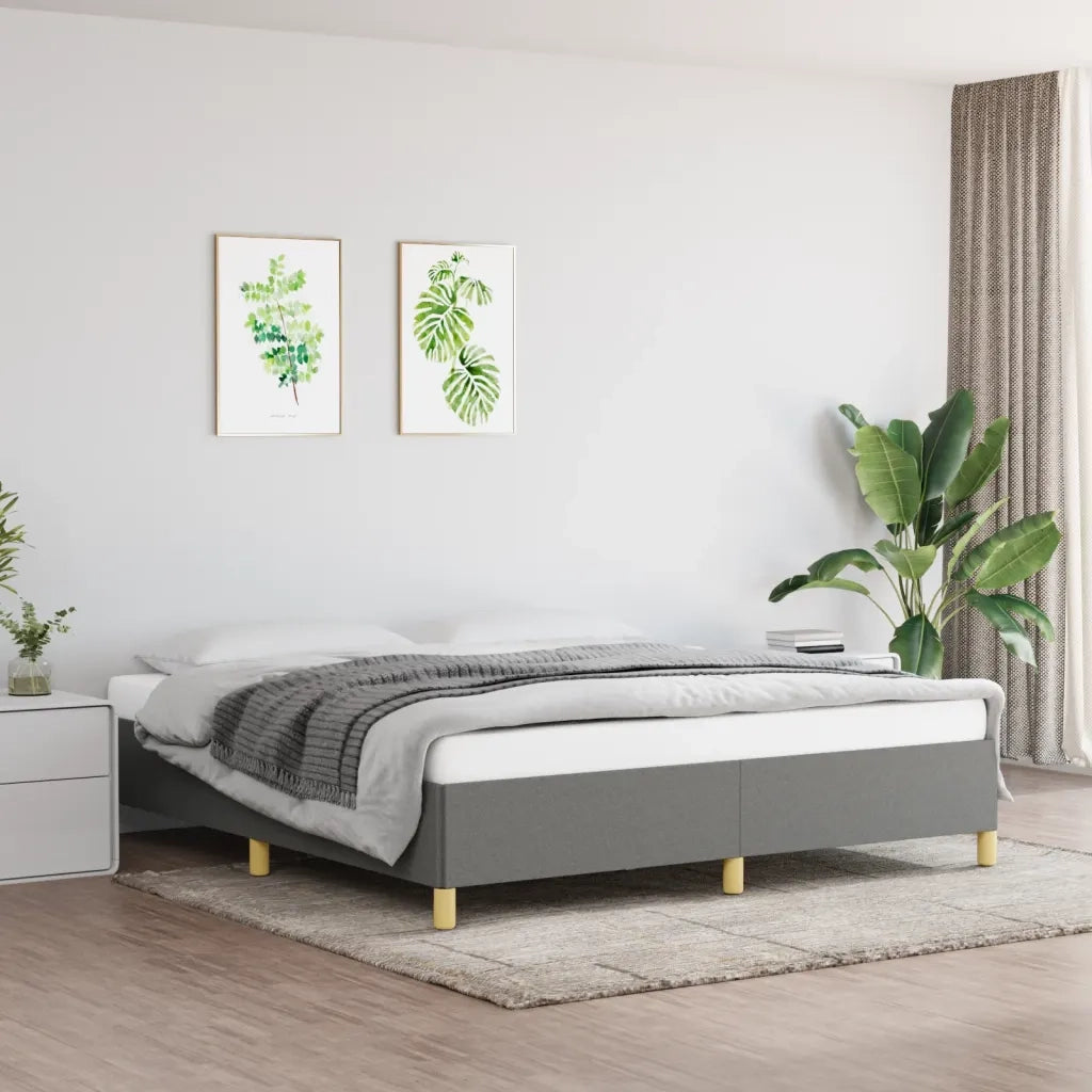 Letto matrimoniale | Letto per adulti | Giroletto senza Materasso Grigio Scuro 180x200 cm Tessuto