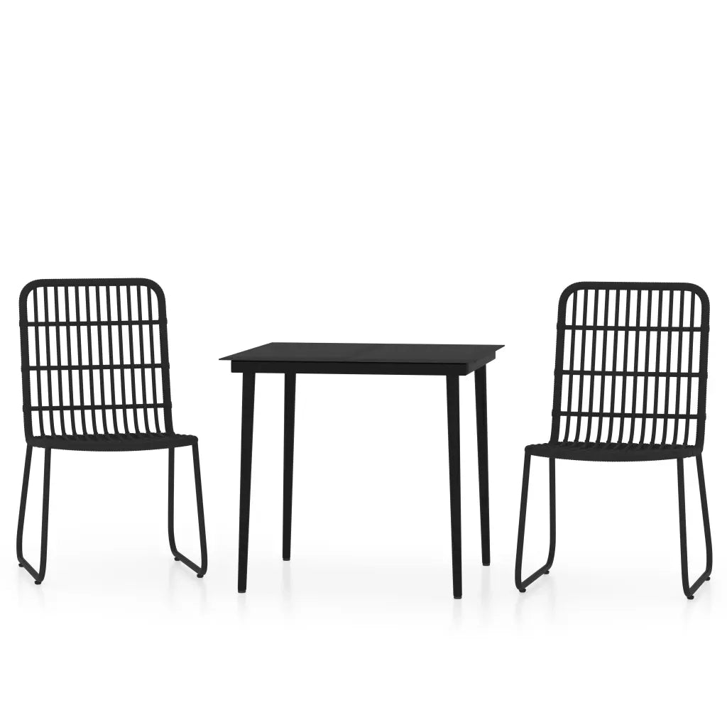 Set da Pranzo da Giardino 3 pz Nero 3099179
