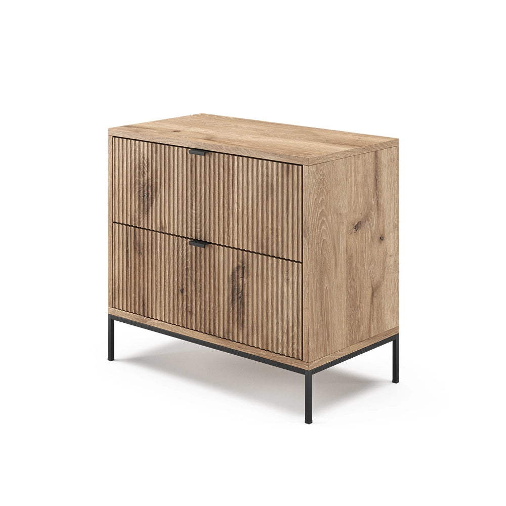 Vicco Comodino Quercia vichinga 66 x 60 cm con 2 cassetti