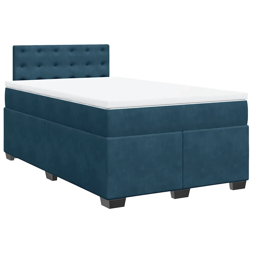 Giroletto a Molle con Materasso Blu 120x190 cm in Velluto