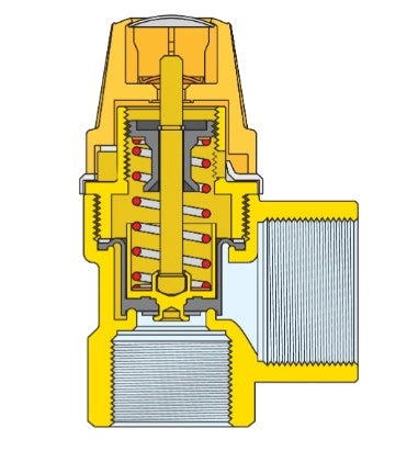 Valvola di sicurezza per impianti solari 1/2"    -6 BAR-