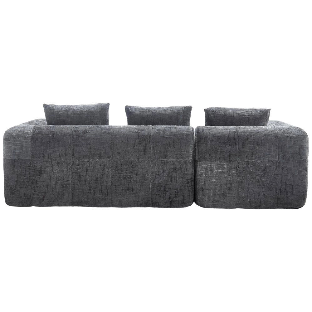 Divano modulare - Xylo - 3 posti forma L chenille tasche grigio