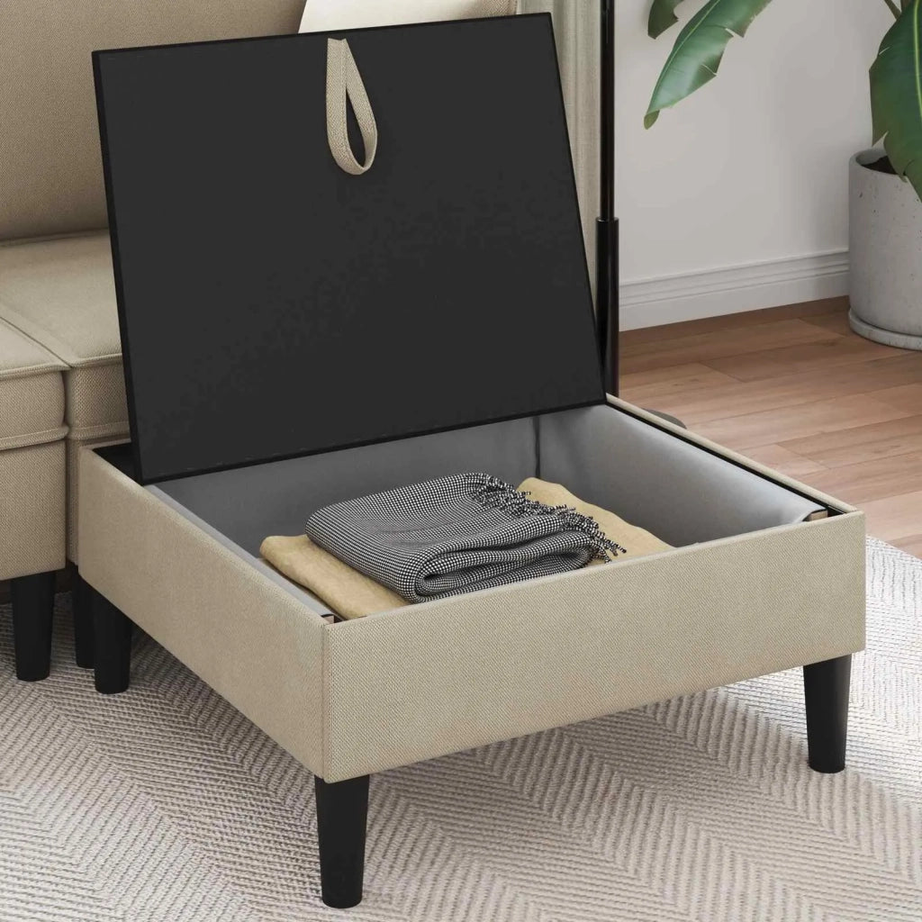 Pouf con Storage Sabbia Velluto 42027145