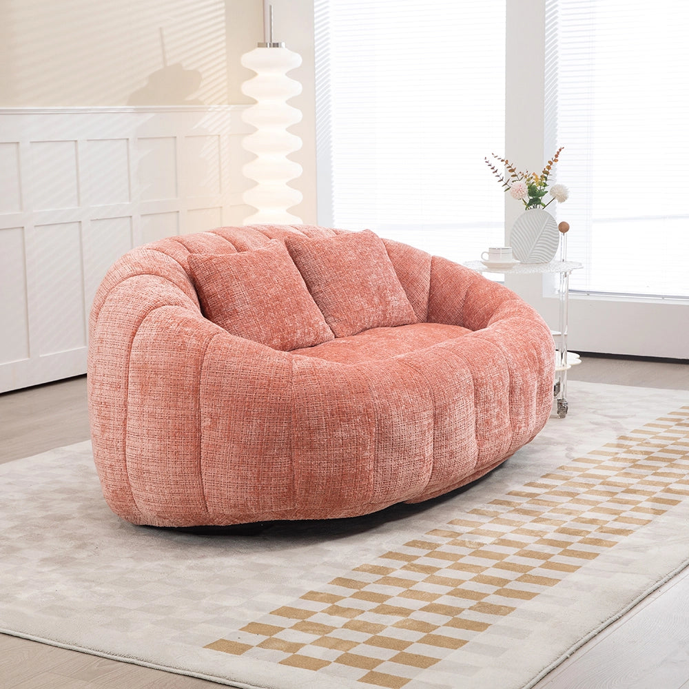 Bean bag - Xylo - chaise longue chenille rosa senza struttura