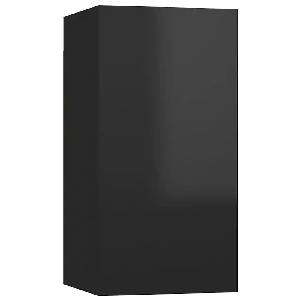 Mobile Porta TV Nero Lucido 30,5x30x60 cm Legno Multistrato