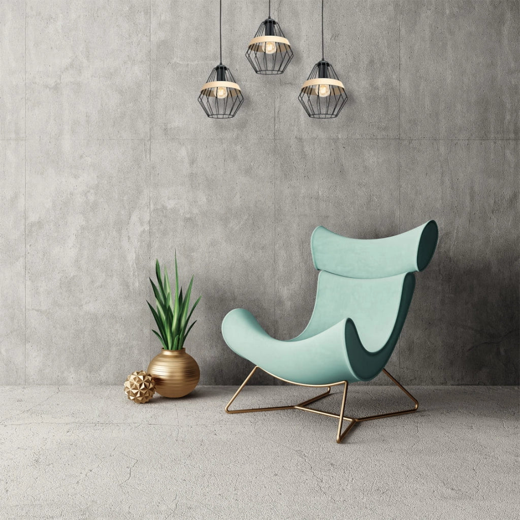 Lampadario sospeso Milagro Cliff 3xE27 nero legno loft