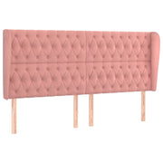 Testiera | Testata ad Orecchio Rosa 203x23x118/128 cm in Velluto