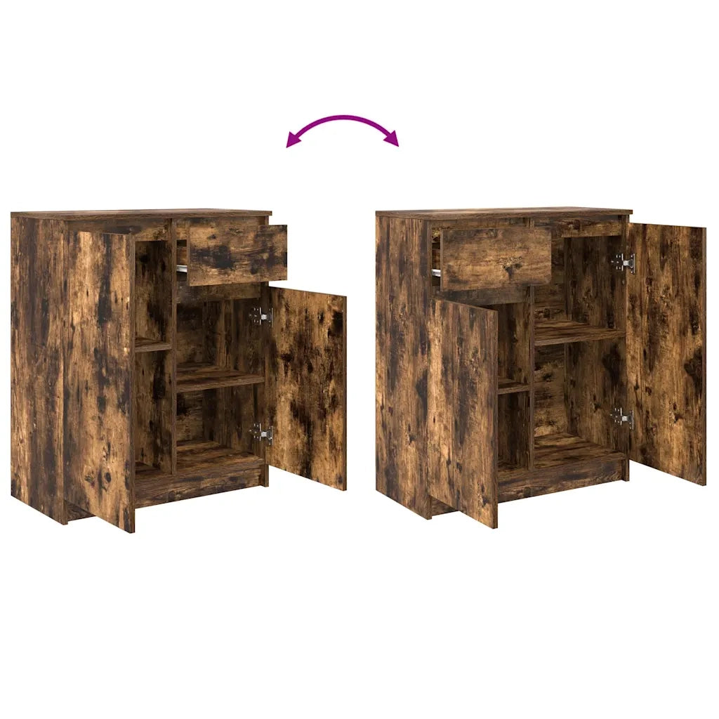 Credenza con Cassetto-Buffet-Armadio da cucina Rovere Fumo 71x35x84 cm in Truciolato