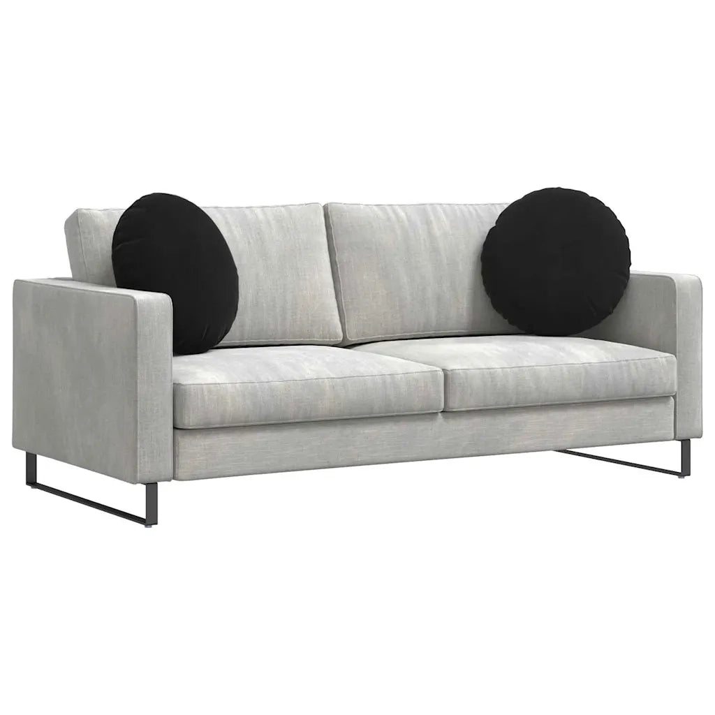 Cuscini per Seduta 2 pcs Nero Ø50 x 19 cm Velluto 42014180