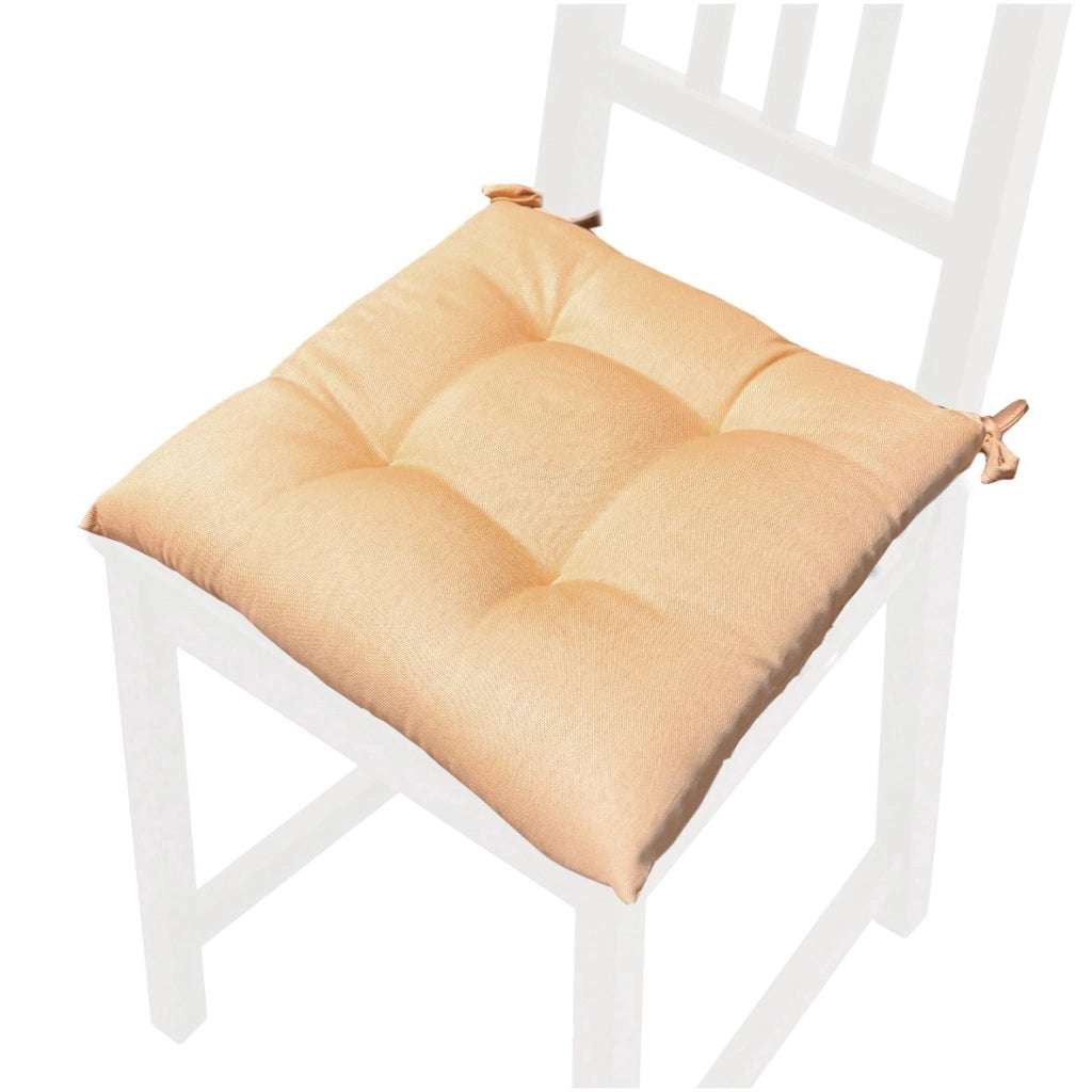 Set 4 Cuscini Sedia Cotone Morbidi Imbottiti Universali Coprisedia Eleganti Beige