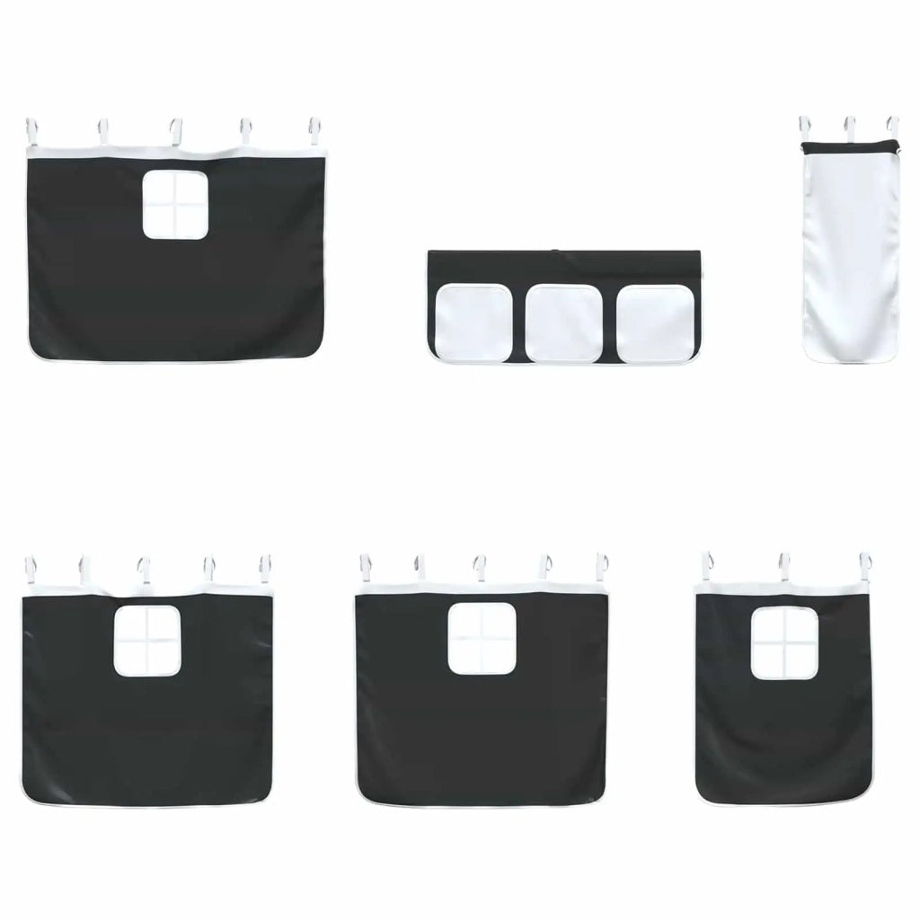 Struttura del Letto Loft per Bambini con Tendine-Giroletto per bambini Nero 779361