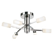 Plafoniera Havana cromata 6 luci G9 vetro satinato Endon