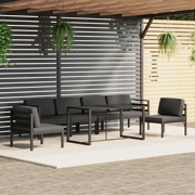 Set Divani da Giardino 7 pz con Cuscini in Alluminio Antracite 3115920