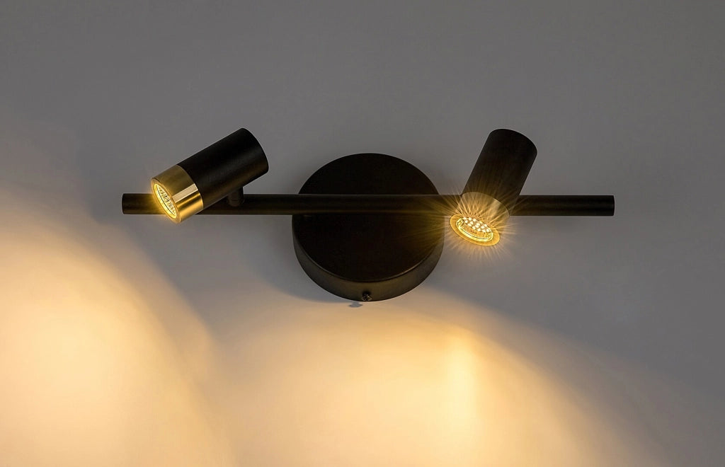 Plafoniera Rabalux Kadir nero oro 2 spot LED 6W