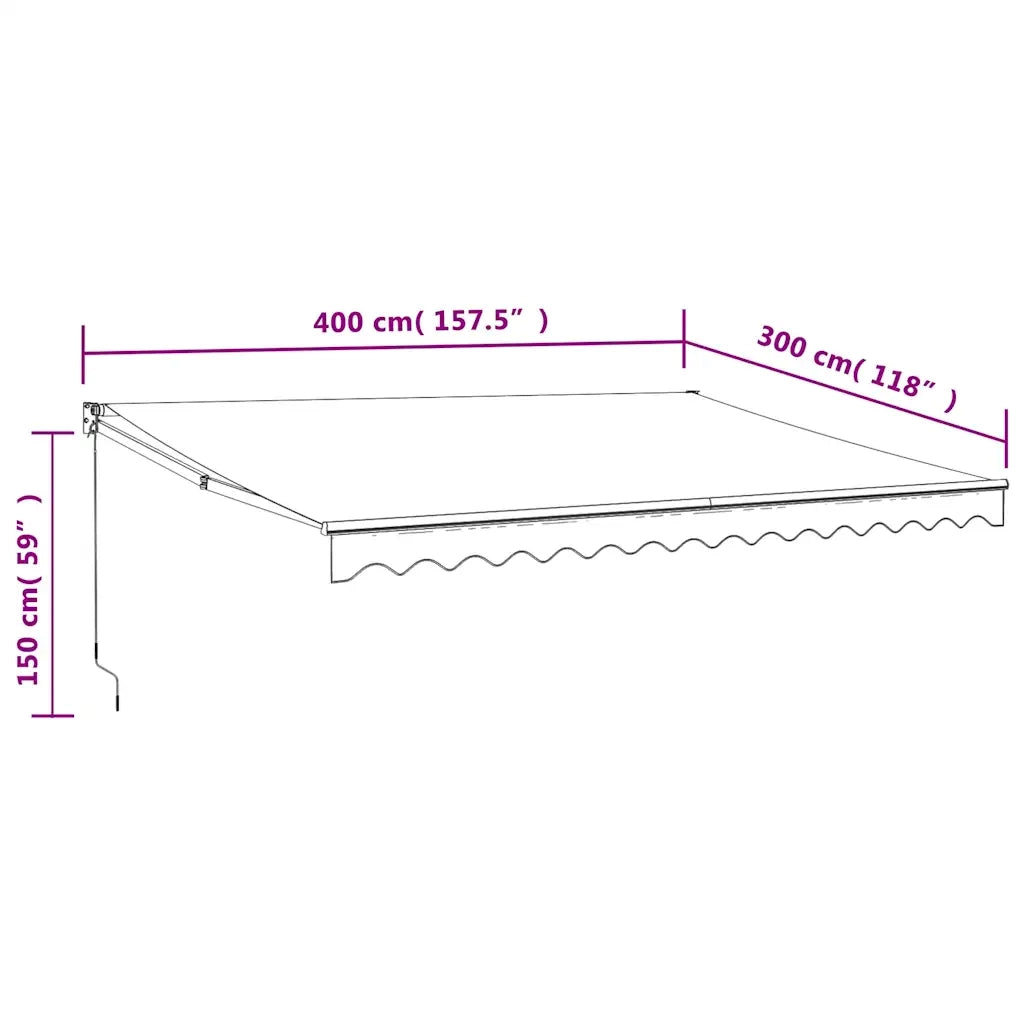 Tenda Sole Automatica Retrattile Blu e Bianca 4x3 m 3154498