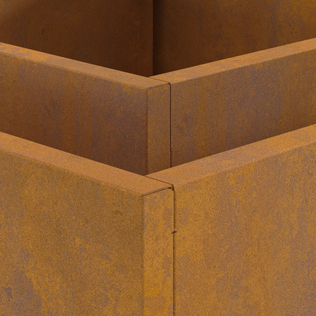 Caminetto Quadrato 60x60x30 cm in Acciaio Resistente alle Intemperie