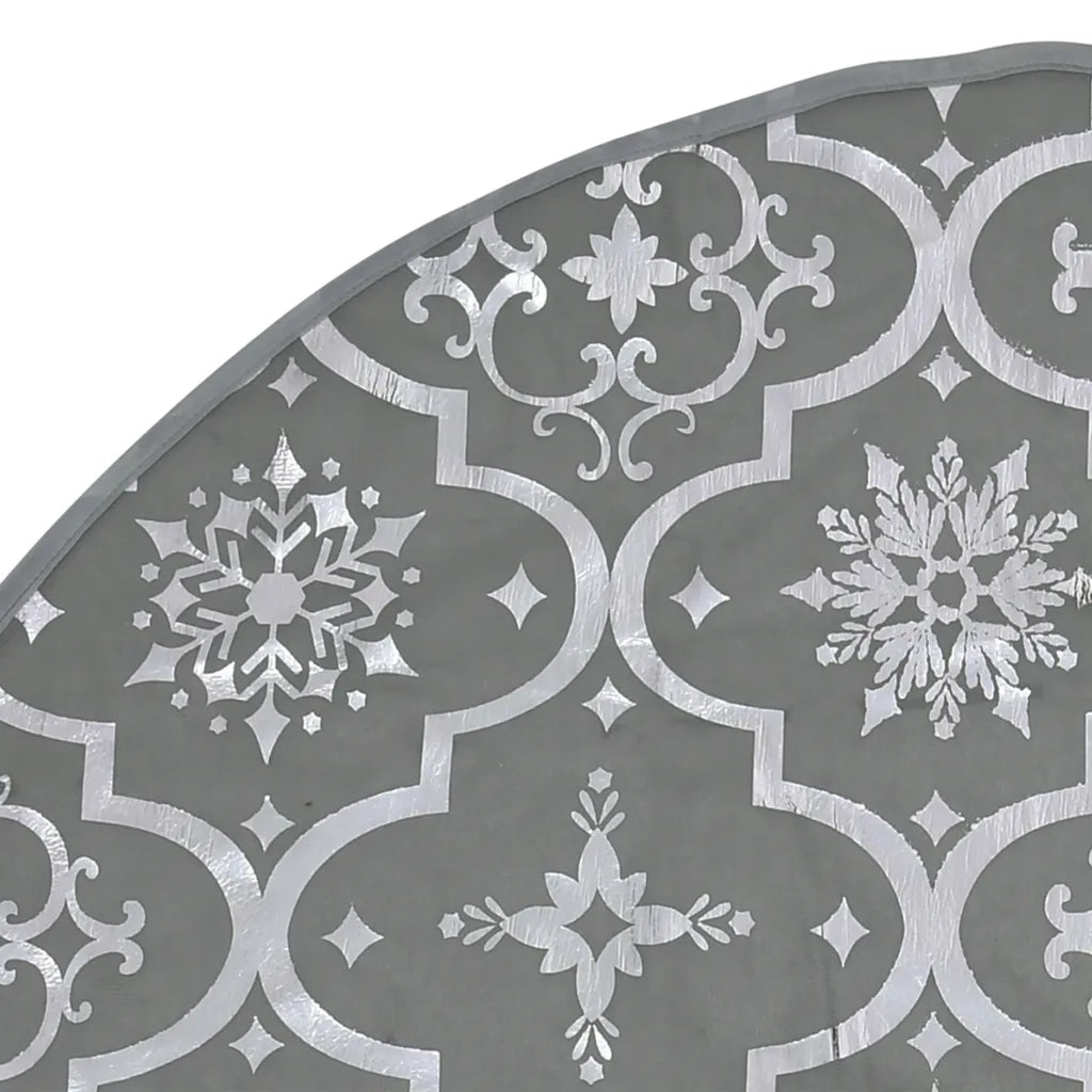 Gonna Albero Natale Raffinata con Calza Grigia in Tessuto 90 cm CFW9347115