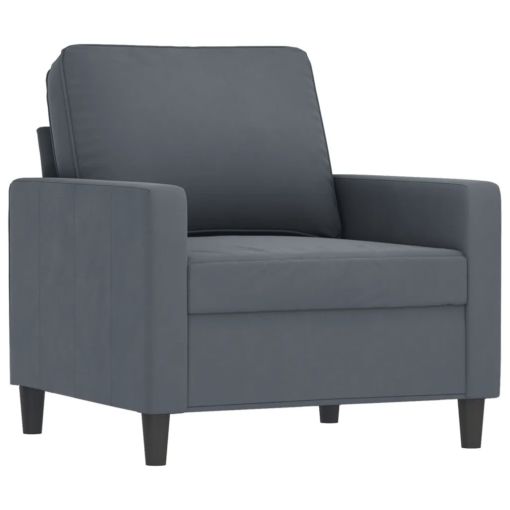 Set di Divani 4 pz con Cuscini Grigio Scuro in Velluto 3201965