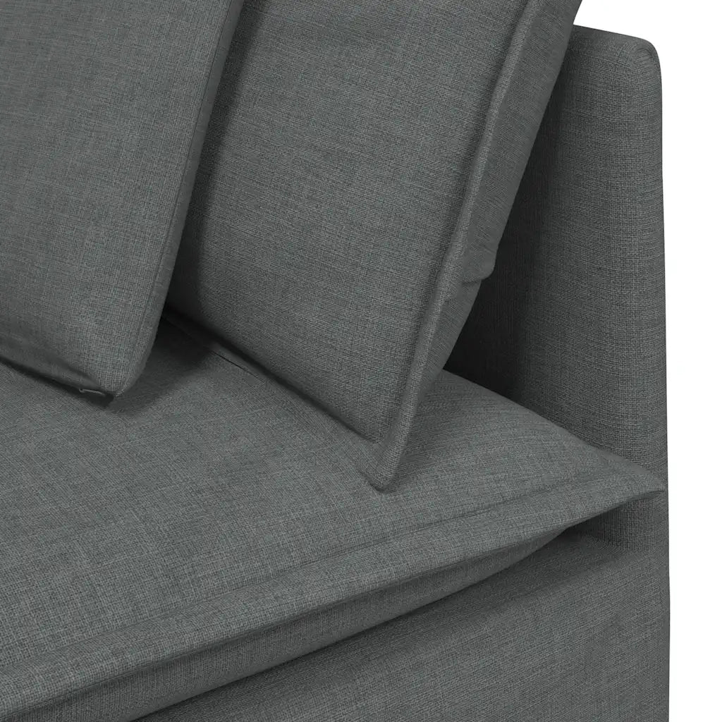 Divano Modulare con Cuscini in Tessuto Grigio Scuro 3321268