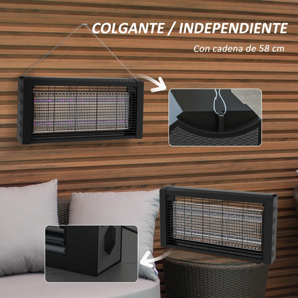 Lampada Antizanzare Elettrica LED ¨C Xylo ¨C 60m2 Interno 49x6x25cm Nero