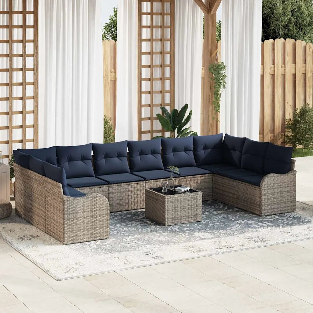 Set di divani 11 pz Grigio Poliestere 3345895